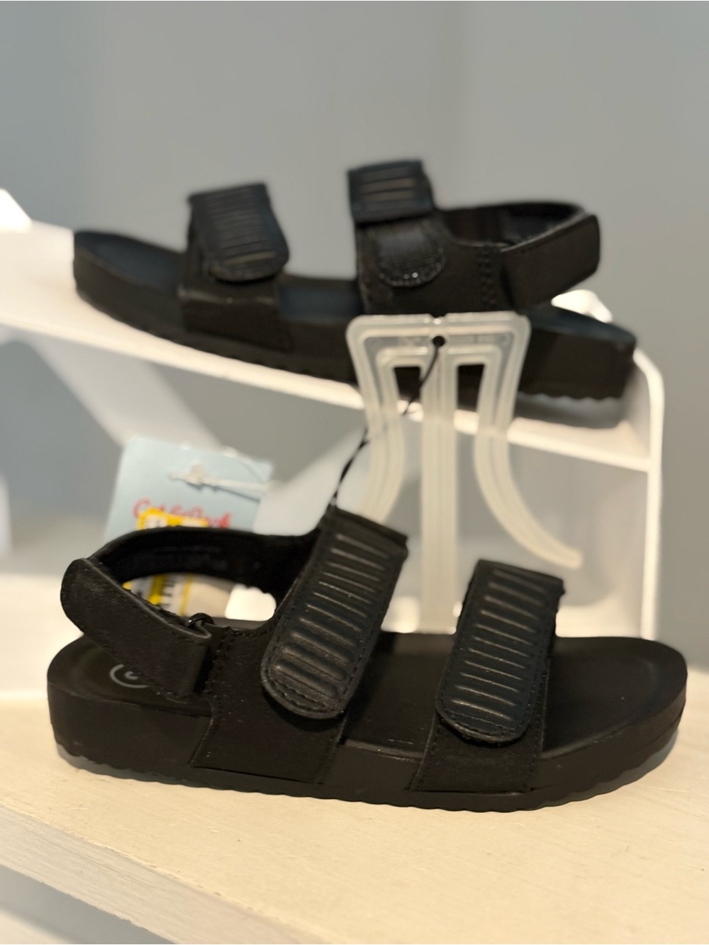 Cat & Jack New Toddler Kody Hook & Loop Black Sandals Toddler Boy Sz 9